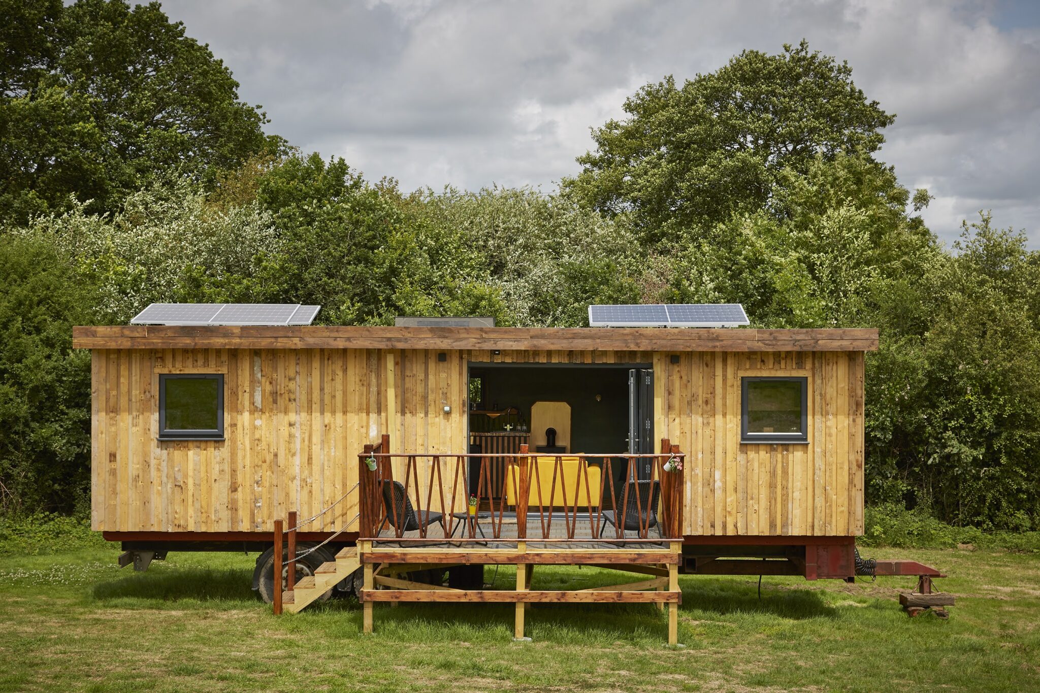View of The Vacationist | eco-friendly family cabin in East Sussex meadow