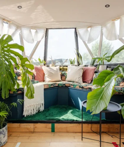 The Floating Terrarium Botanical houseboat in Hackney, London