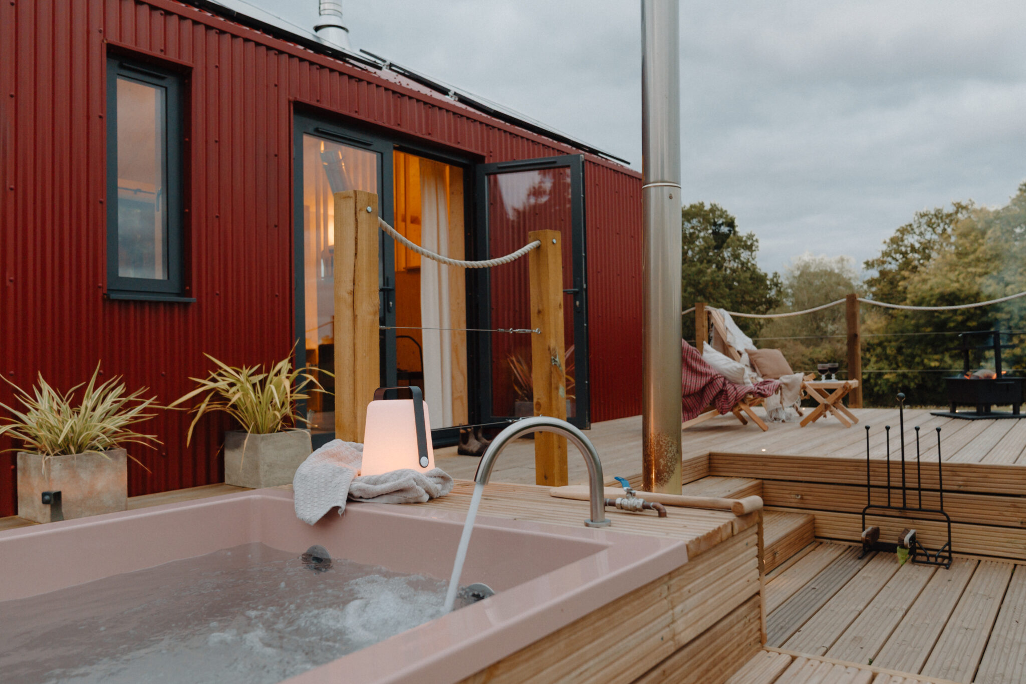 Picture Idea: The Red Cabin Blickling Wellness Retreat With Sauna Hot Tub